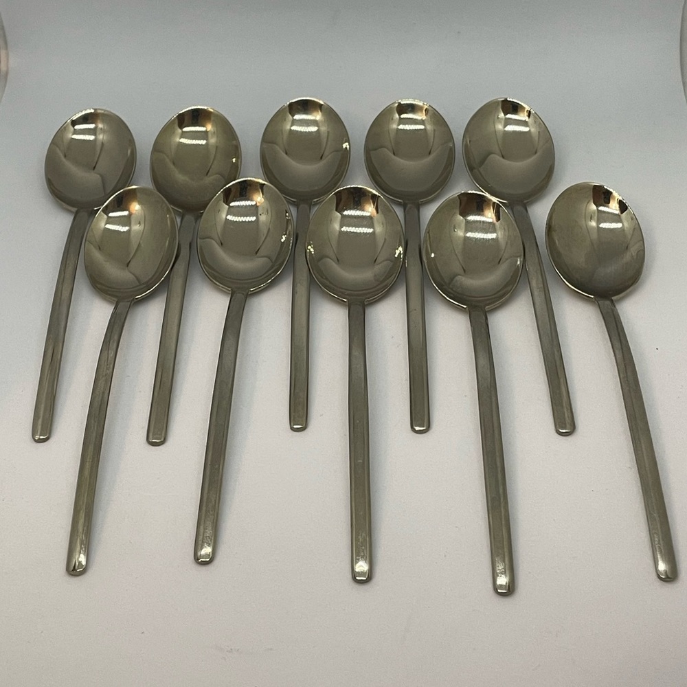 10 Mepra Espresso Spoon Due Flatware Set in Champagne